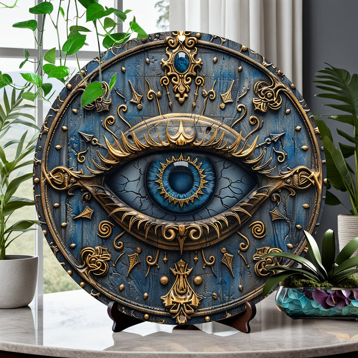 Mystic protective wall decor shield, a spiritual guardian emblem for home accent and ancient art.