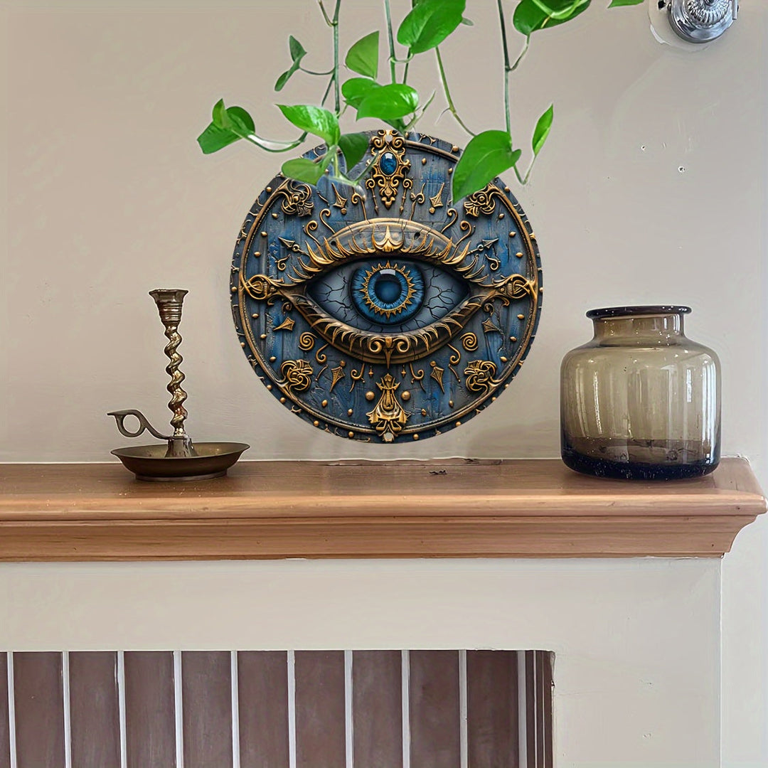 Ancient Egyptian style guardian shield wall decor, mystic protective emblem and spiritual talisman for homes.