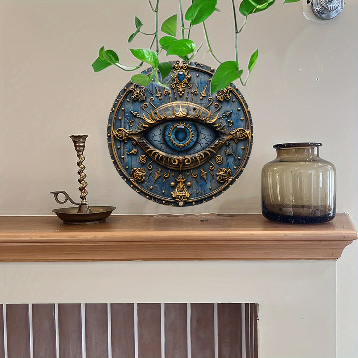 Ancient Egyptian style guardian shield wall decor, mystic protective emblem and spiritual talisman for homes.