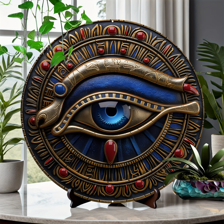 Spiritual mystic guardian shield wall art talisman, ancient art protective emblem for unique home decor.