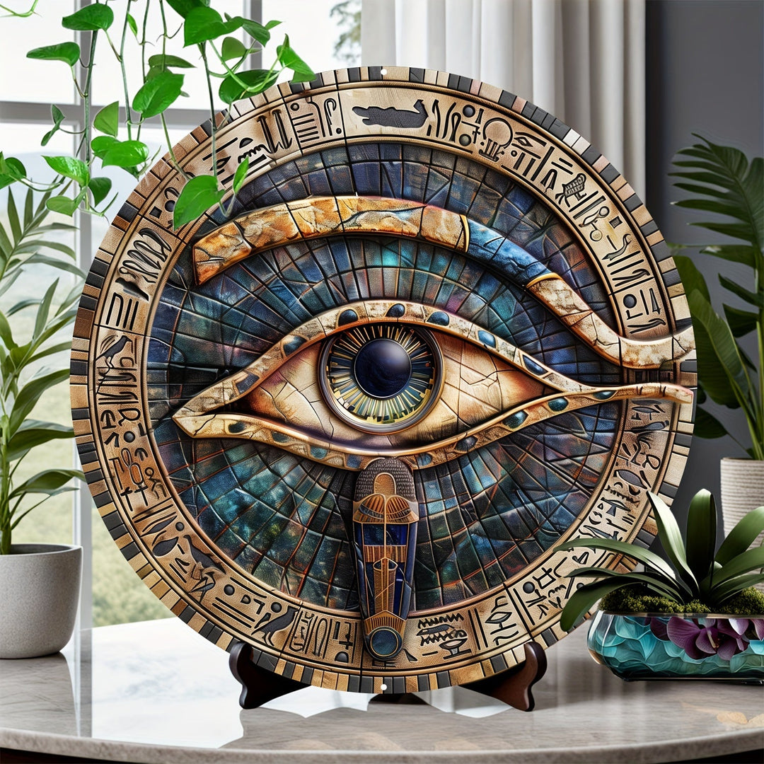 Decorative Egyptian protective guardian shield, mystic wall art emblem and spiritual home decor accent.