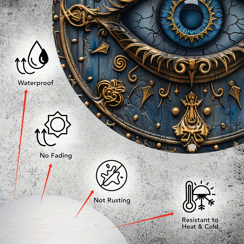 Mystic guardian shield emblem, a spiritual protective wall decor and ancient art home accent piece.