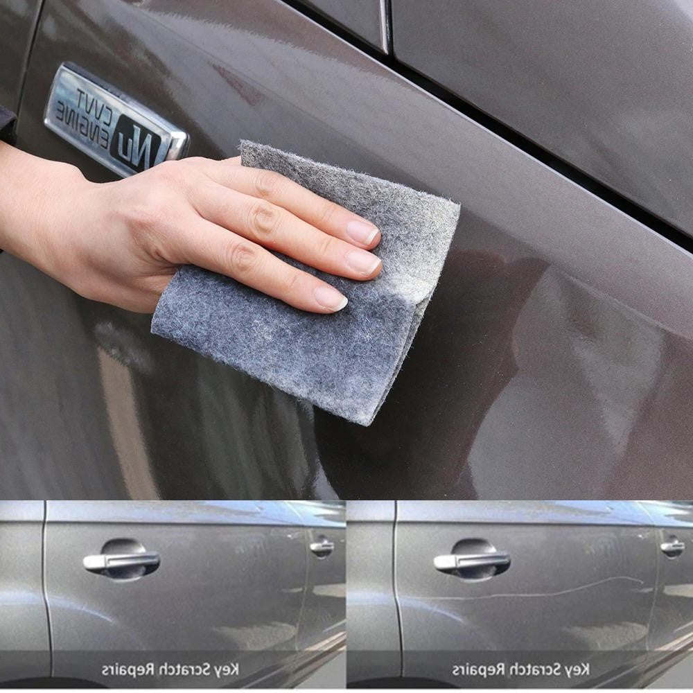 Innovative nano scratch remover cloth; restores car paint, polishes, and removes light scratches easily.