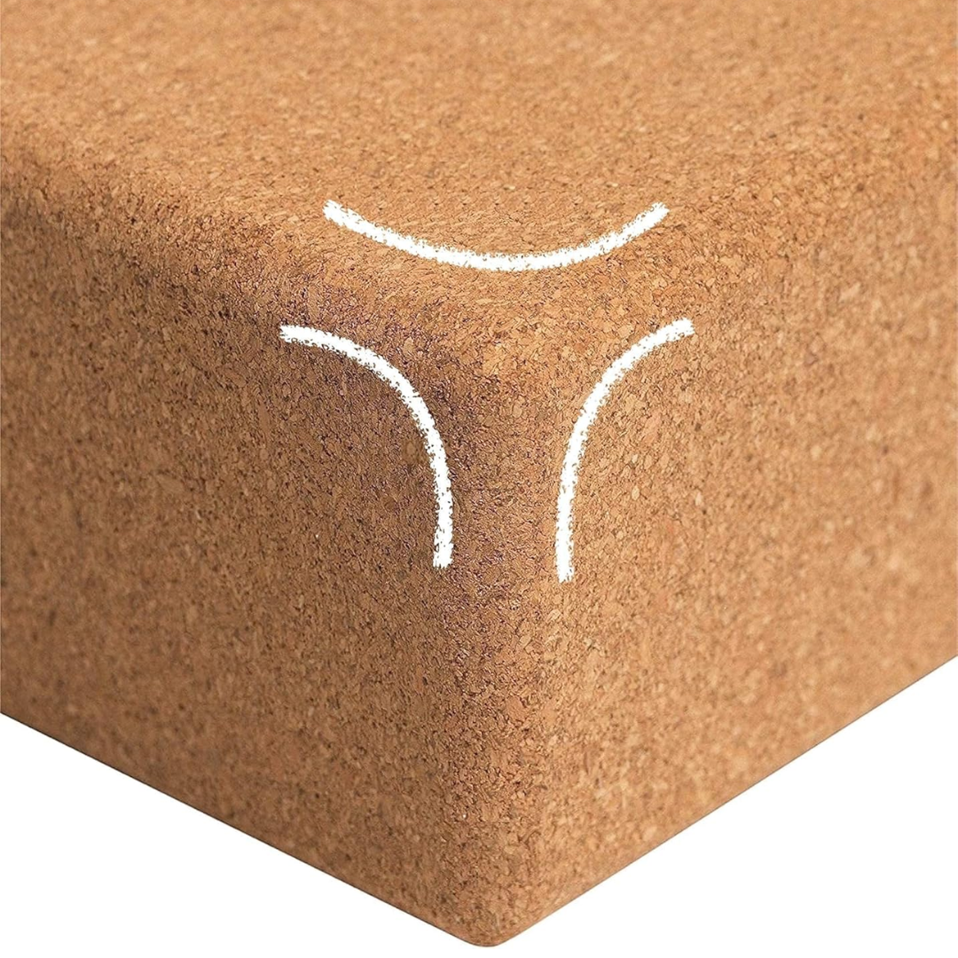 Unisex non-slip cork yoga blocks (2-pack) for enhanced balance and support during fitness & exercise.