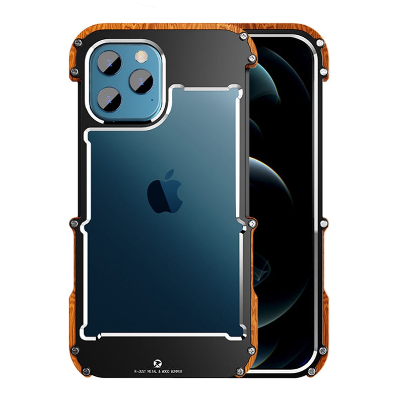 Stylish natural wood iPhone case. Durable wooden cover offering sleek protection for various iPhone models, a premium tech accessory.