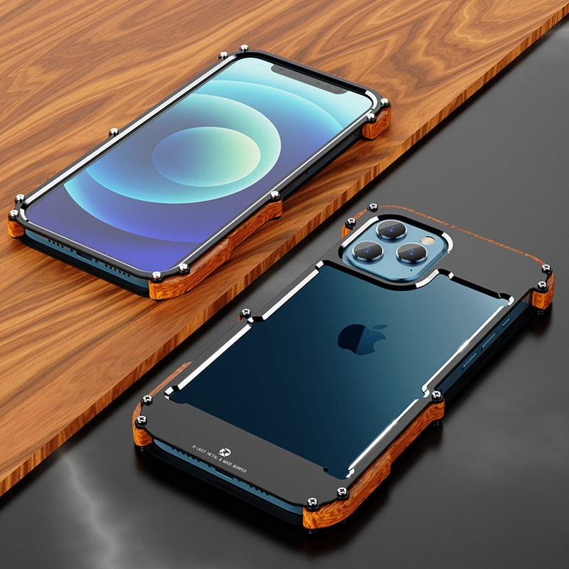 Shockproof natural wood iPhone case. Slim and durable wooden cover providing excellent protection and a stylish look for your phone.