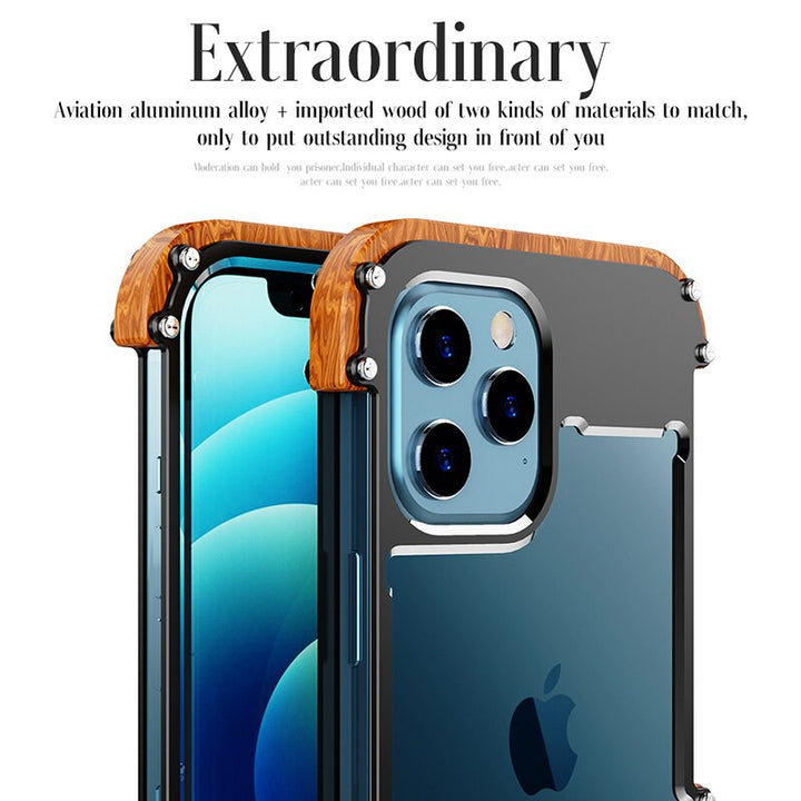 Premium natural wood iPhone case. This durable and shockproof phone cover offers stylish protection and a slim design for your tech.