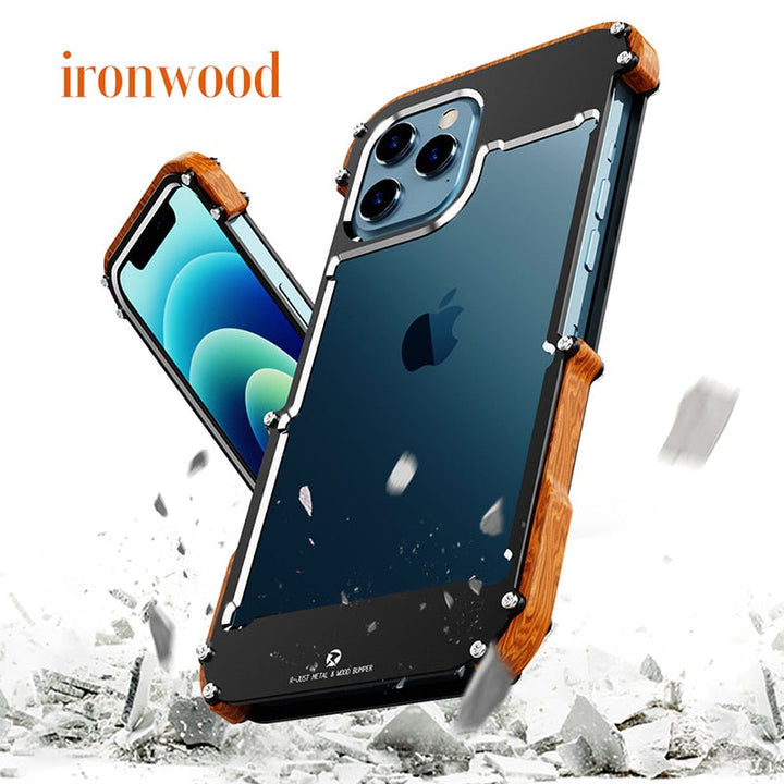 Slim natural wood iPhone case. A stylish and durable protective cover, offering shockproof defense and an elegant look for your phone.
