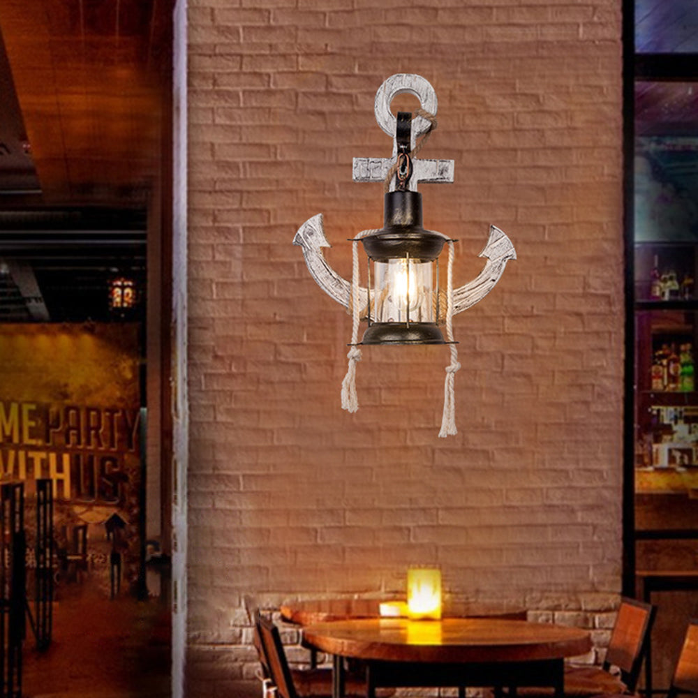Ambient LED lighting from NautiGlow Nautical Anchor Wall Sconce, enhancing any coastal space