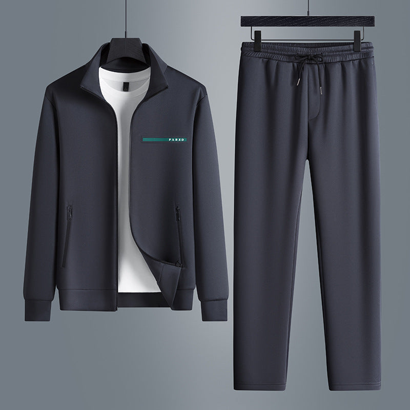 Navy Men's Hype Edge athletic tracksuit set, ultimate comfort & style. Zippered top, matching bottoms for activewear.