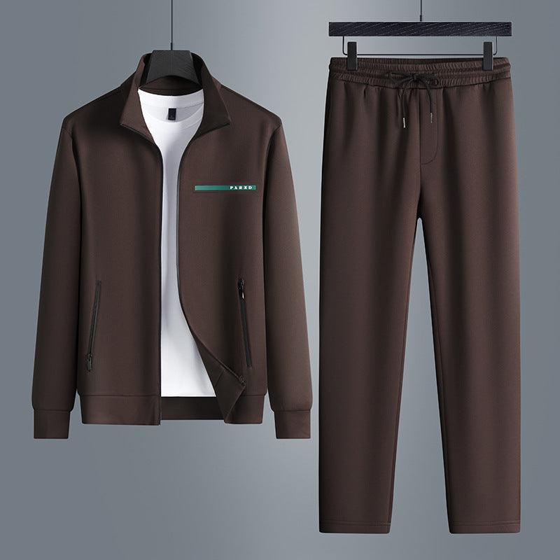 Men's Hype Edge versatile tracksuit set in brown & navy. Perfect for activewear, loungewear, or casual men's fashion.