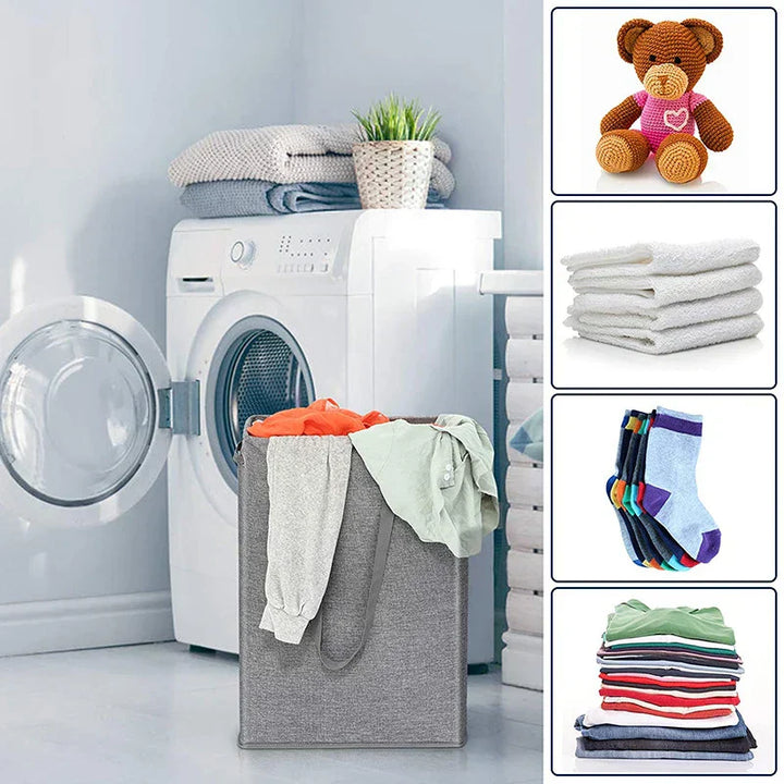 Unisex 45L slim laundry basket by Neris, gray, perfect home organization for bedroom or bathroom