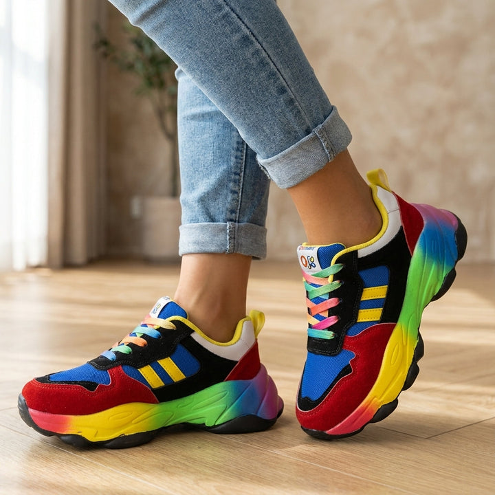 Nevaeh women's multi-color lightweight sports shoes for running and walking, orthopedic support