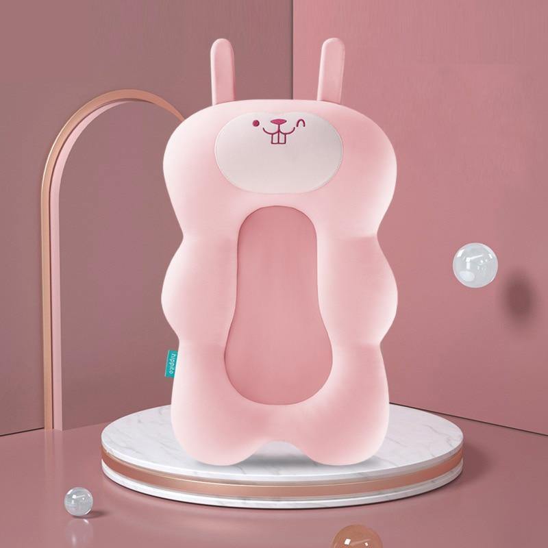 Safe & comfy baby bath cushion for newborns. Soft, quick-dry, anti-slip support with adorable animal design.