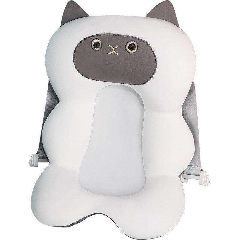 Anti-slip, quick-dry baby bath support cushion for newborns. Soft, comfy cotton with cute animal design.