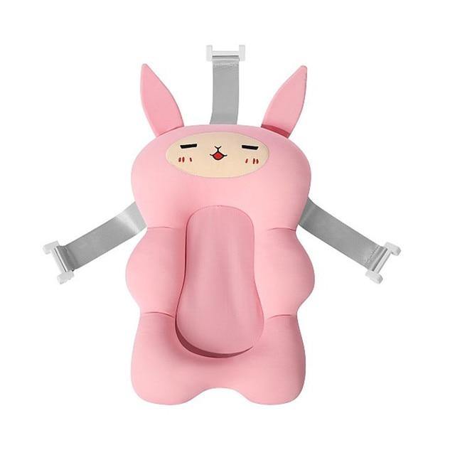 Soft cotton baby bath cushion for newborns. Safe, anti-slip, quick-dry support for comfy infant bathtime.