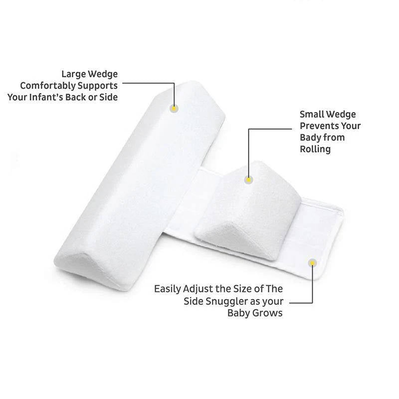 Close-up: Adjustable straps on the baby side sleeper wedge for secure infant support.