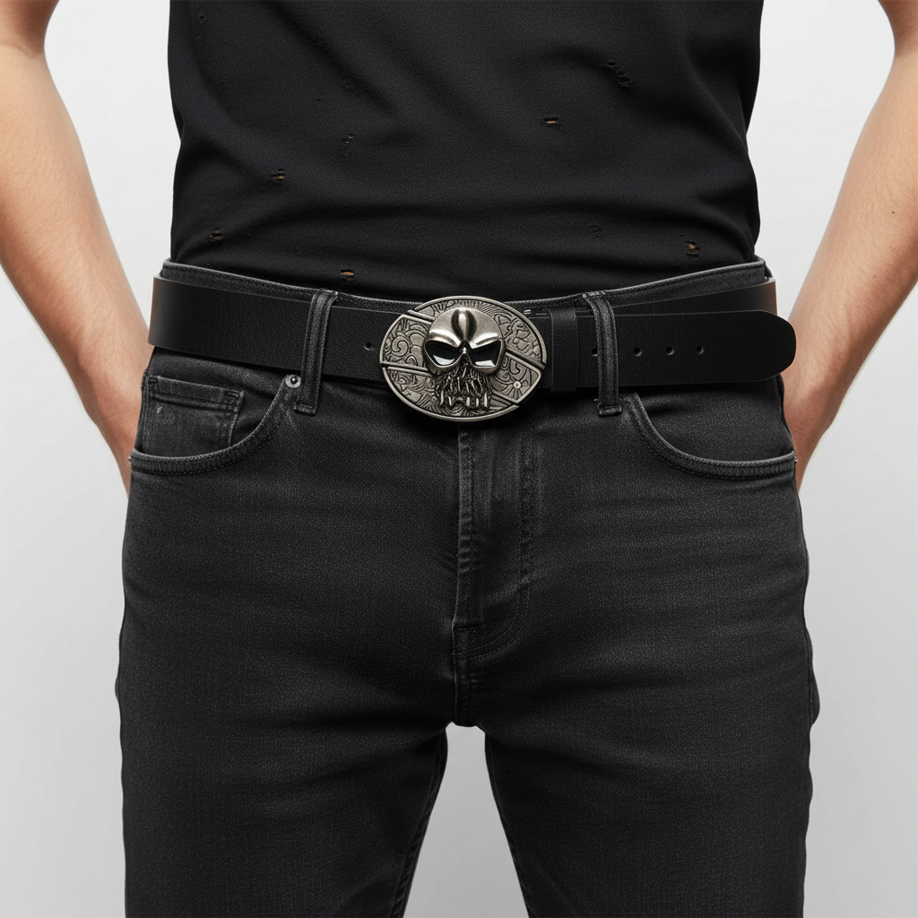 Nightblade men's tactical leather belt with an alloy buckle and a hidden knife, perfect for戶外 activities