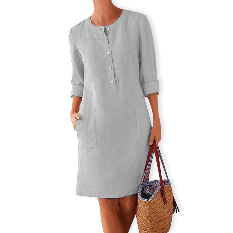 Stylish Nika loose fit summer dress for women, breathable cotton and colorful, great for warm weather.