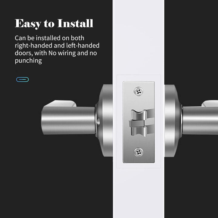 Person's finger scanning on Nivora fingerprint smart lock for keyless entry.