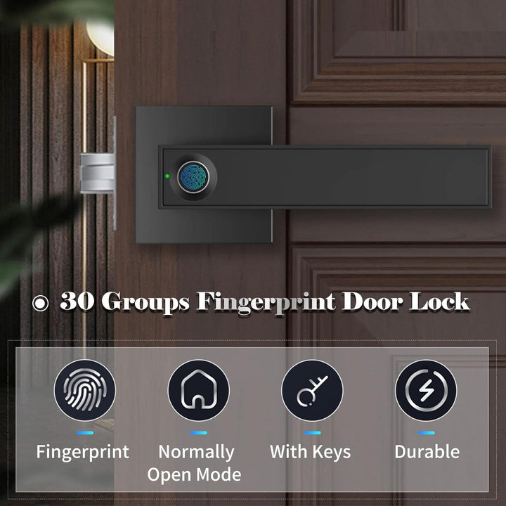 Nivora smart door handle lock with traditional key access option for backup.