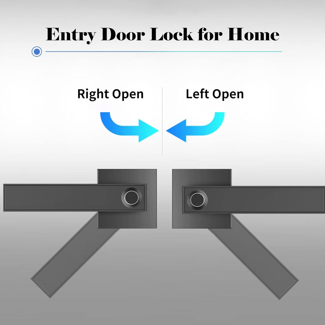 Detailed view of Nivora smart lock's lever handle and robust construction.