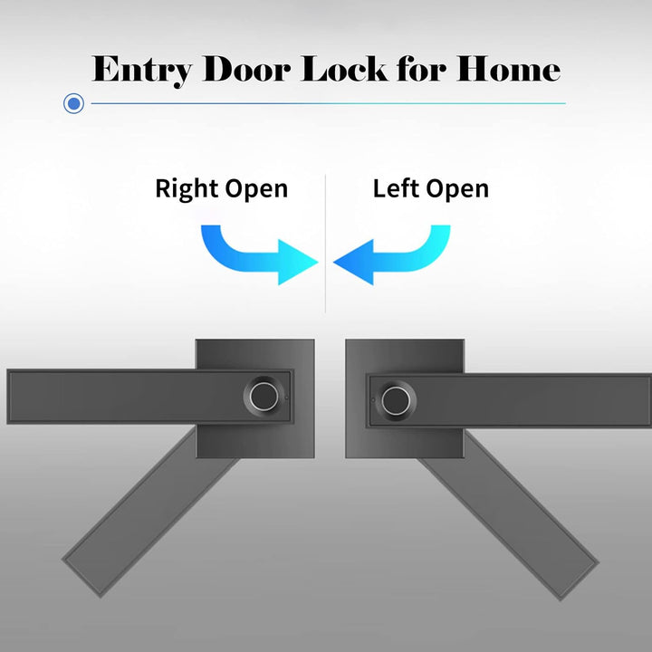Detailed view of Nivora smart lock's lever handle and robust construction.