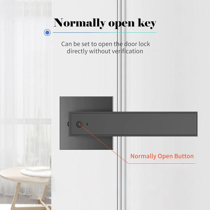 Diagram showing dimensions and features of the Nivora smart door lock.