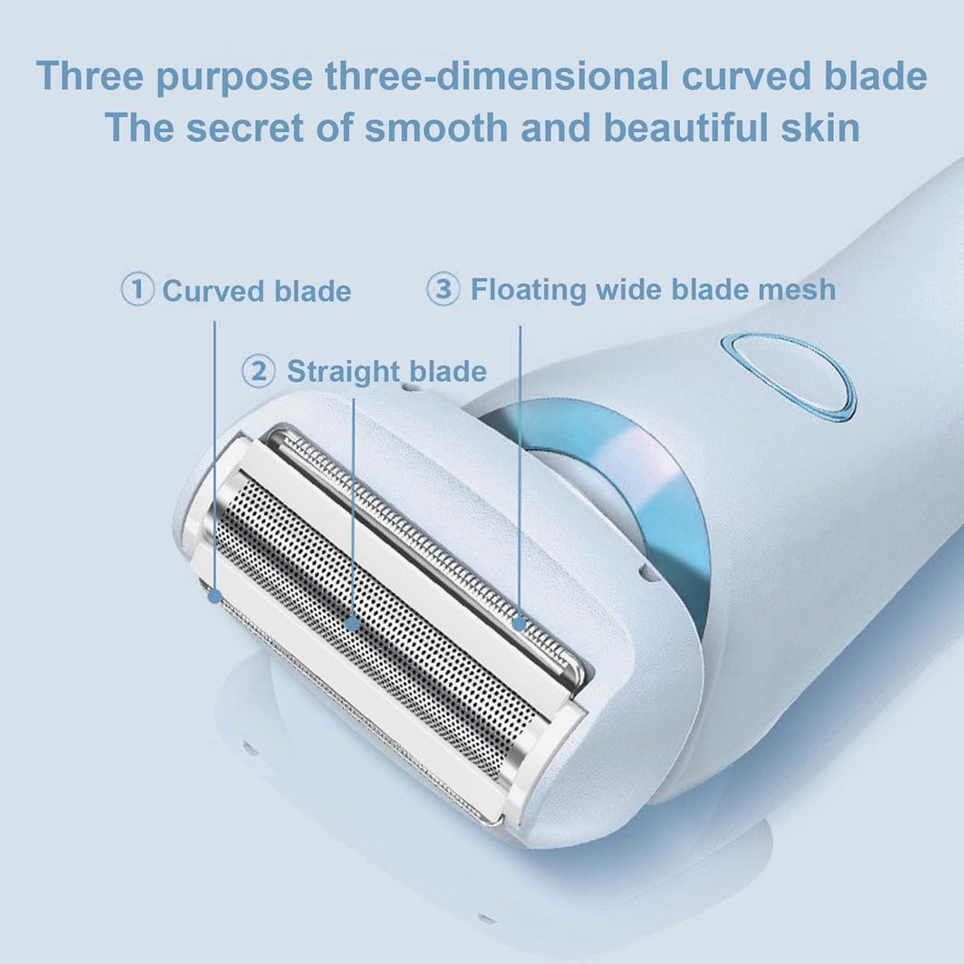 Rechargeable waterproof electric razor for women, hypoallergenic hair removal & body grooming