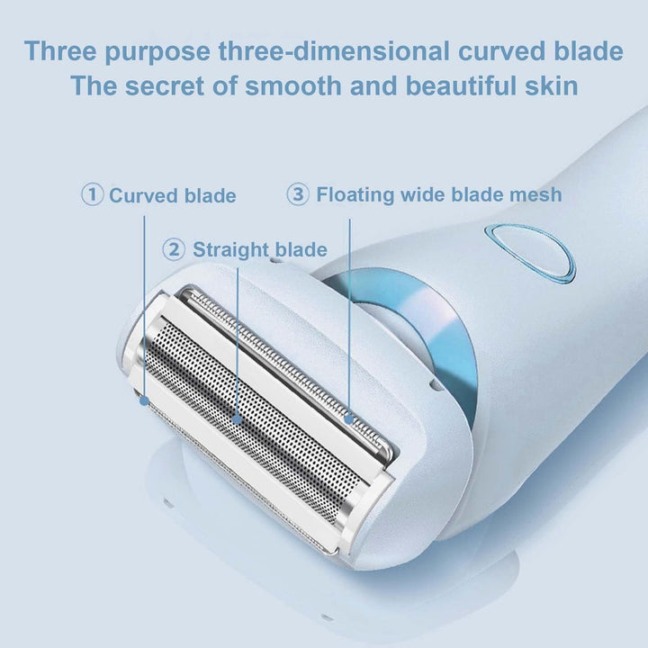 Rechargeable waterproof electric razor for women, hypoallergenic hair removal & body grooming