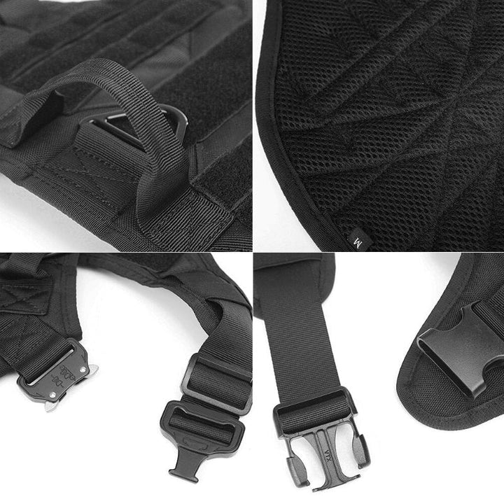 Close-up of adjustable straps on a durable no-pull dog training harness vest for ultimate pet control.