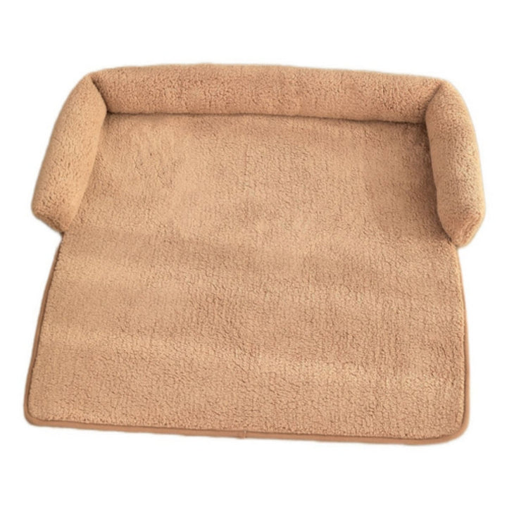 Soft, non-slip dog blanket and pet bed with neck pillow. Offers cozy comfort for small to medium dogs.