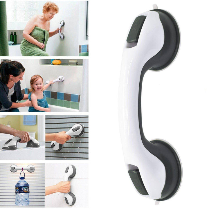 Non-slip grab bar for shower & bath safety, featuring strong suction cups for easy install. Mobility aid for seniors.