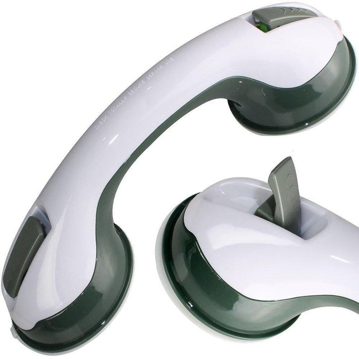 Bathroom safety non-slip grab bar with powerful suction cups. Provides secure shower handle support & bath assistance.