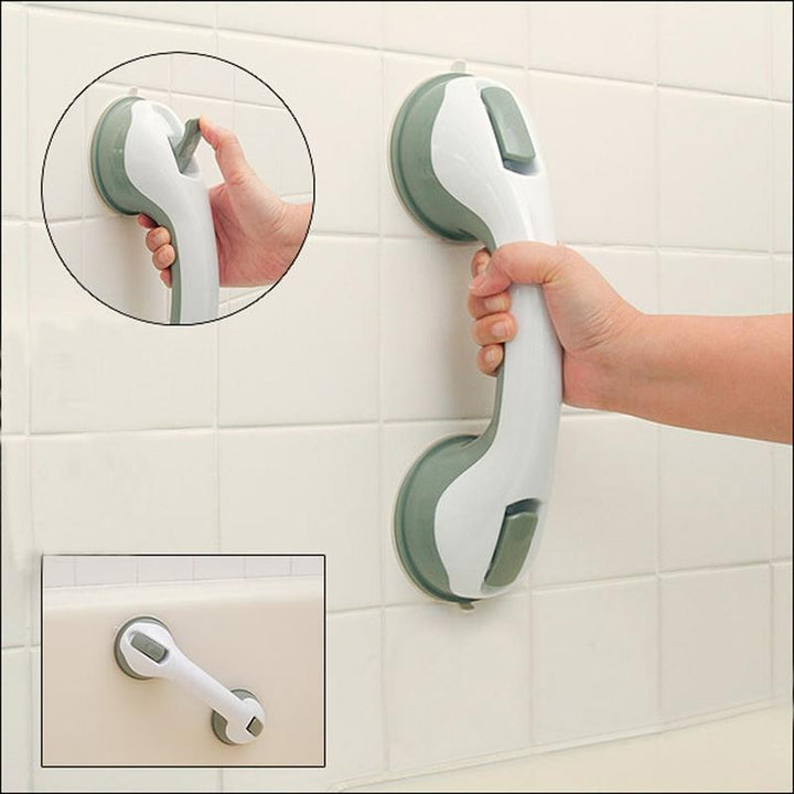 Home safety non-slip grab bar, a reliable mobility aid for bath and shower. Features strong, easy-install suction.