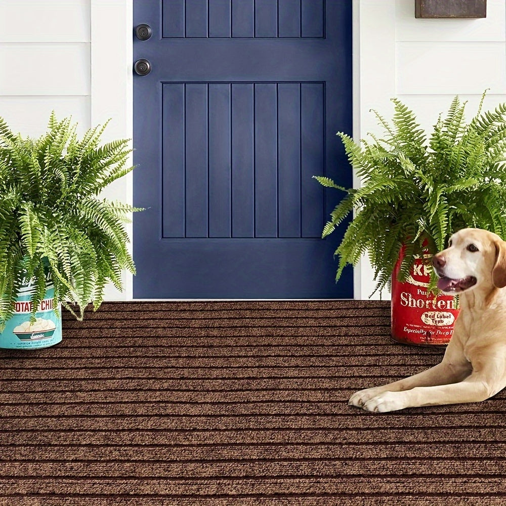 Washable polyester runner rug, durable & non-slip for kitchen, hallway or patio.