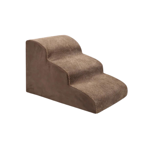 Portable pet stairway for dogs & cats, non-slip surface ensures pet safety & stability.
