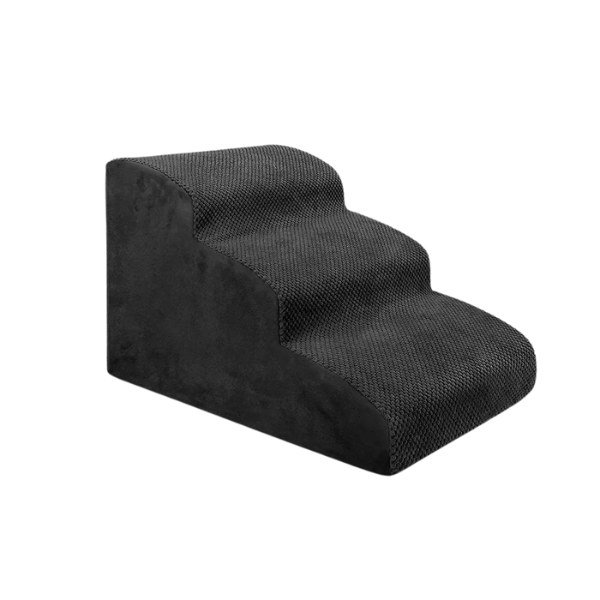 Non-slip pet steps, a portable stairway with washable cover, ideal for dogs and cats.