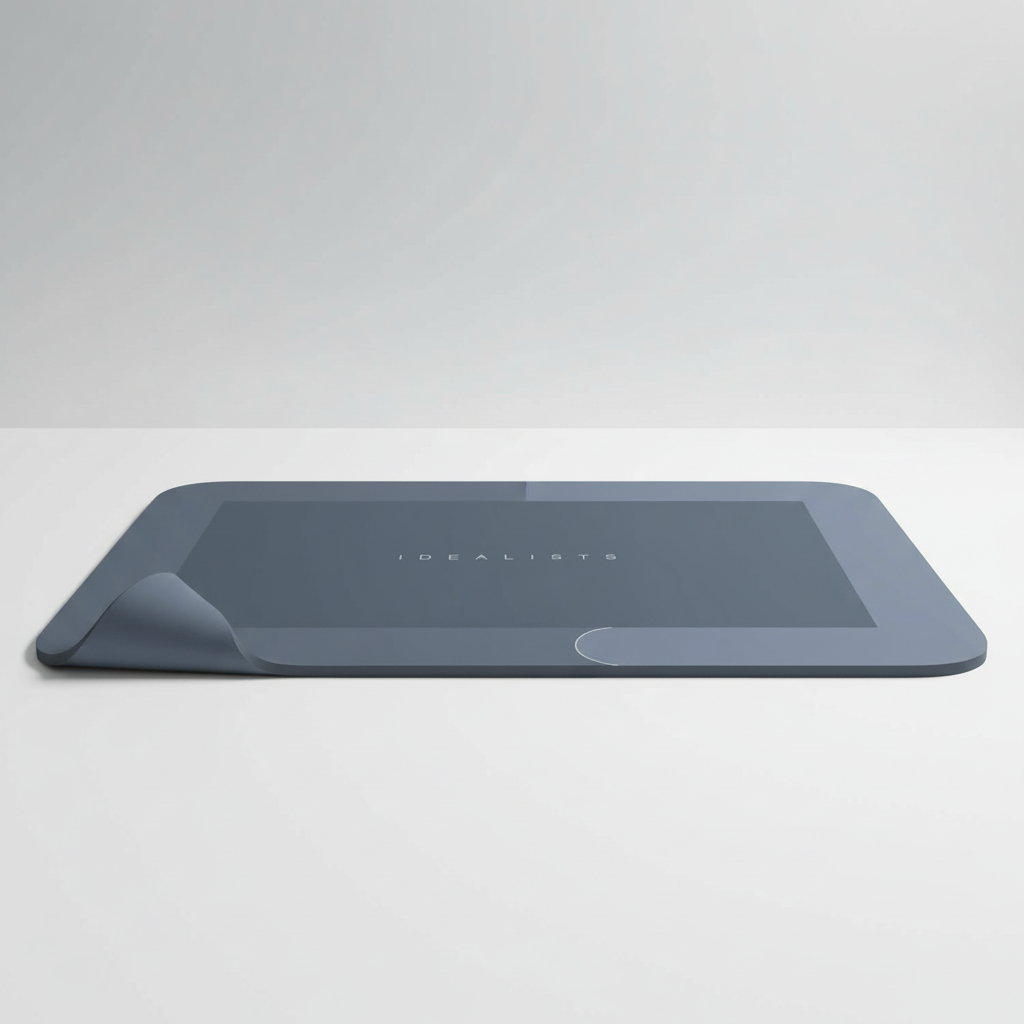 Rectangular BathLuxeon bath mat, grey, quick dry and non-slip for comfort