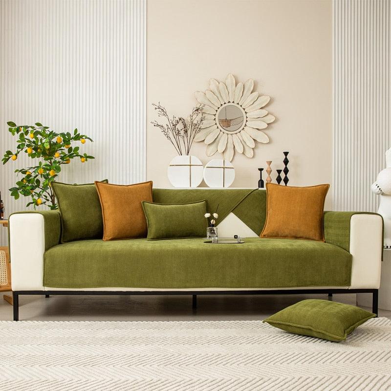 Comfortable pet-friendly non-slip sofa cover. Washable polyester furniture protector for busy households.