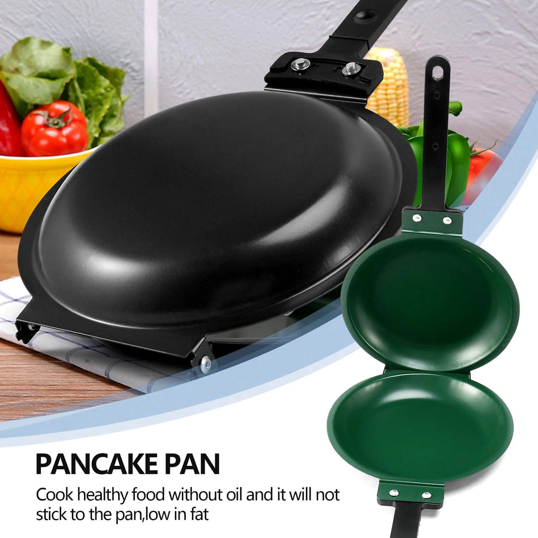 Kitchen Non-Stick Double-Sided Pan. Fry, flip, and cook meals with ease; ideal for pancakes & omelets.
