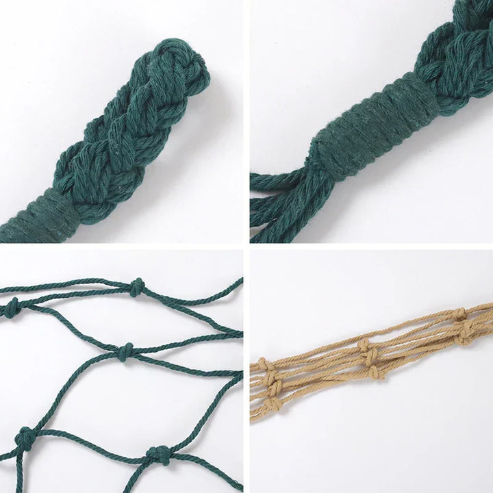 HangingHaven Nordic Cotton Organizer, hand-knotted rope holder, perfect for toilet paper storage.