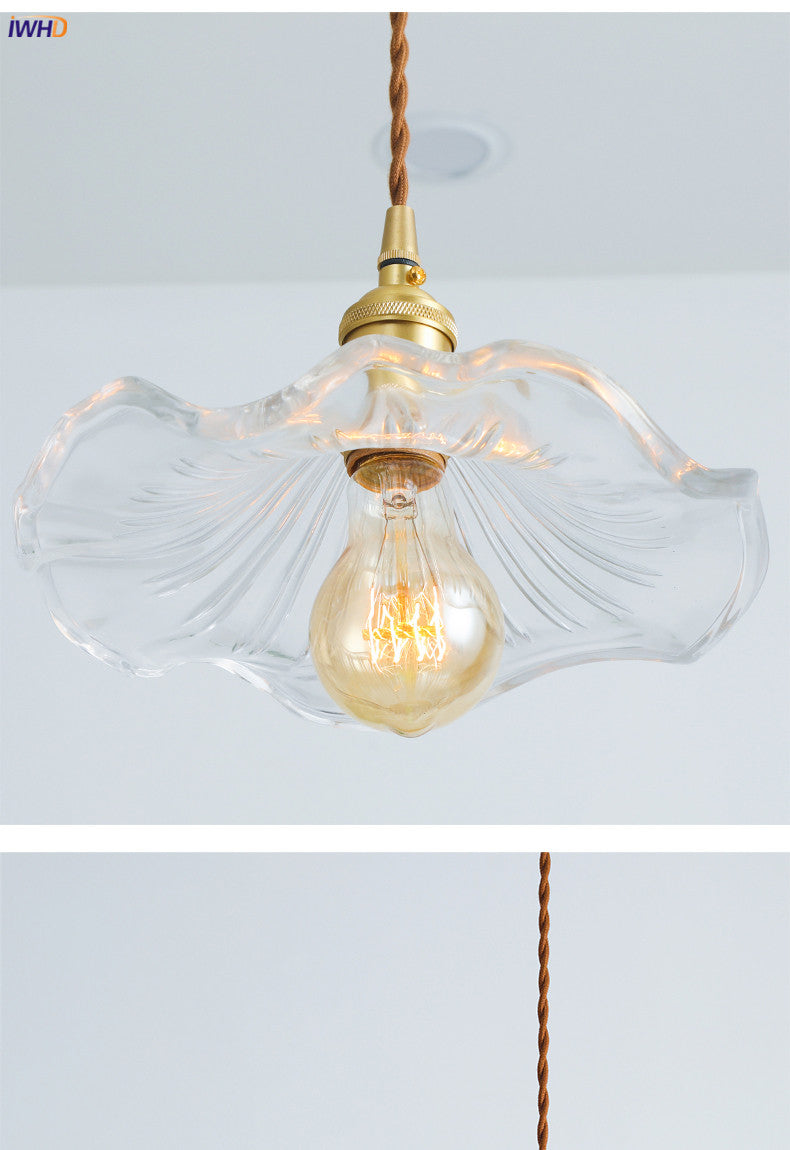 Contemporary Nordic LED pendant, colorful glass, copper, versatile lighting