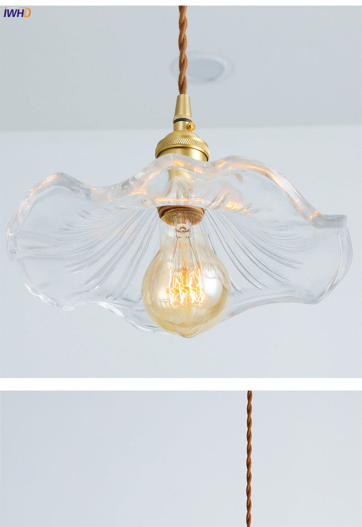 Contemporary Nordic LED pendant, colorful glass, copper, versatile lighting