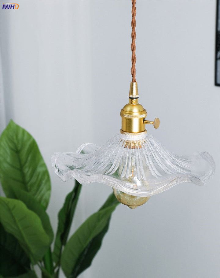 Colorful glass Nordic pendant lamp, LED, brings warmth to bedrooms