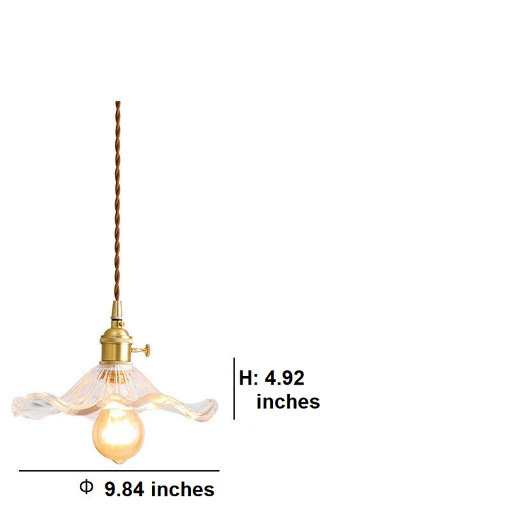 Nordic hanglamp, LED (warm light), colorful glass & copper, cozy bedroom atmosphere