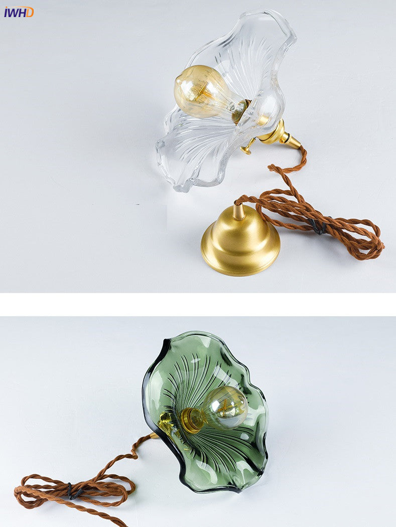 Vibrant glass Nordic pendant lamp, LED illumination for bedroom and lounge