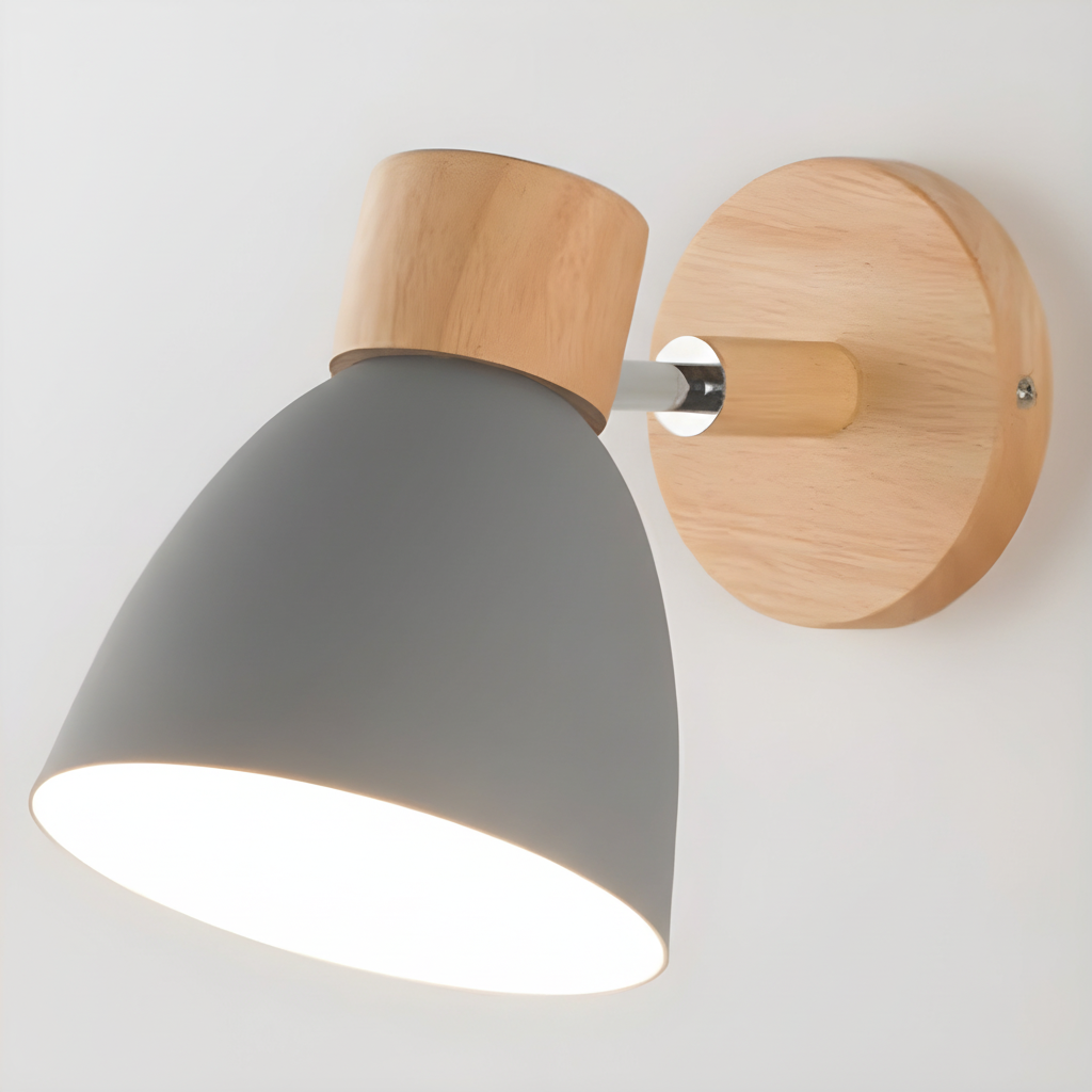 Modern Nordic adjustable wooden wall lamp, adding warmth and light to living areas