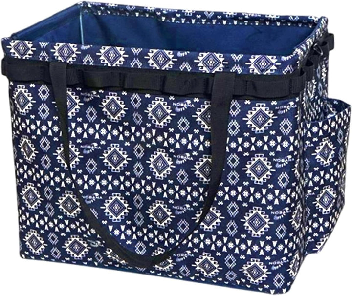 Khaki Norvane camping duffle bag with a side pocket, highlighting extra storage