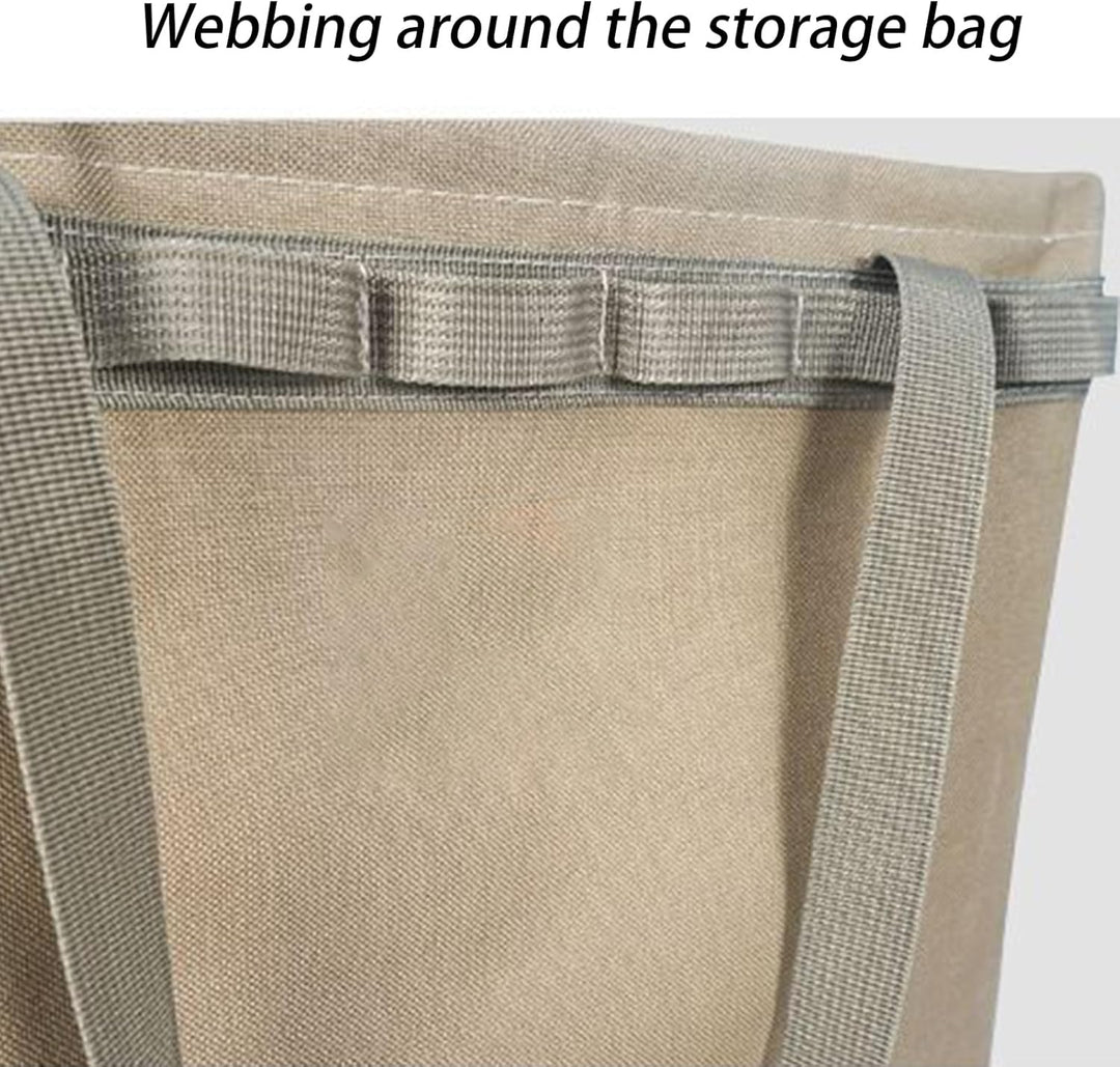Close-up of the waterproof material on the Norvane camping duffle bag in navy